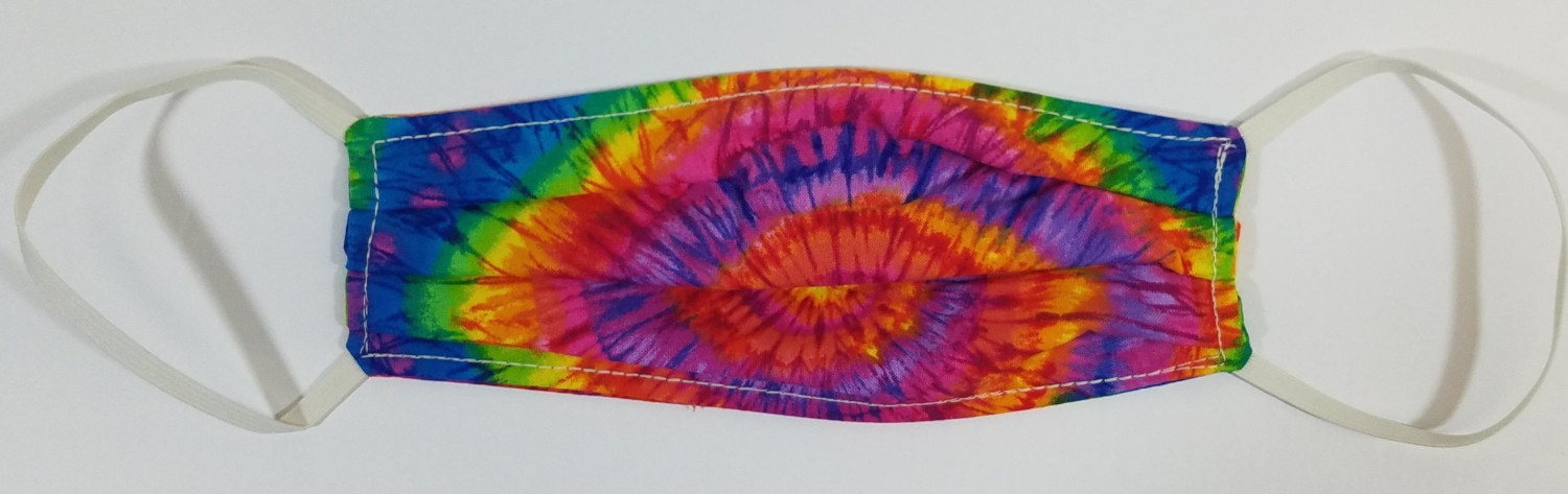 Tie Dye Aloha Safety Mask  Made in USA of 100% Cotton